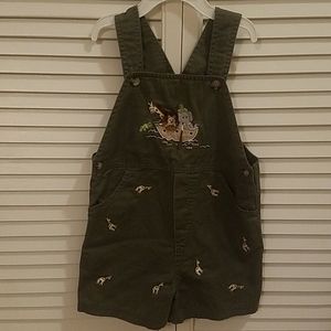 Boys overalls with Noah's Ark embroidery.